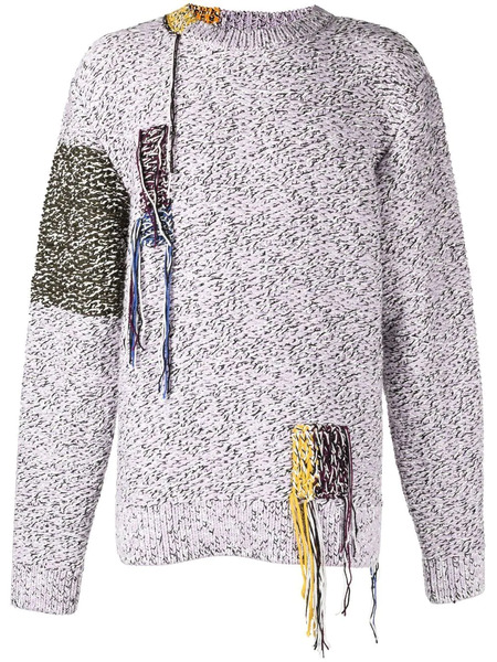  Oamc Fringed Marl-knit Jumper - Purple 