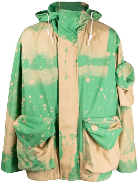  Oamc Gradient-effect Cotton Hooded Jacket - Brown 