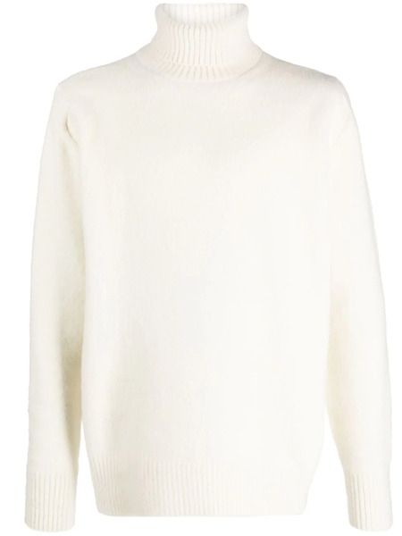 Oamc Intarsia-knit Logo Wool Jumper - Neutrals 