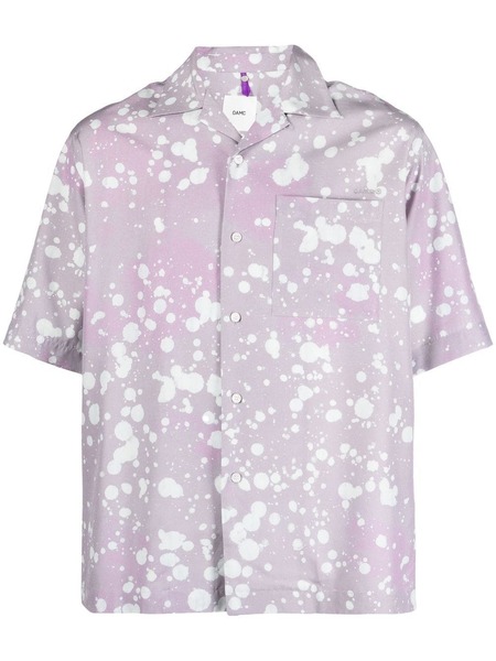  Oamc Kurt Splatter Short-sleeve Shirt - Purple 