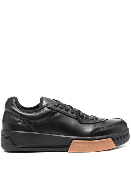  Oamc Leather Low-top Sneakers - Black 