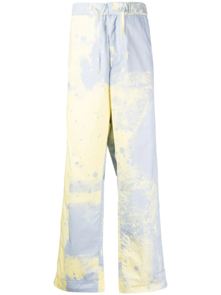  Oamc Spray-paint Straight-leg Trousers - Yellow 