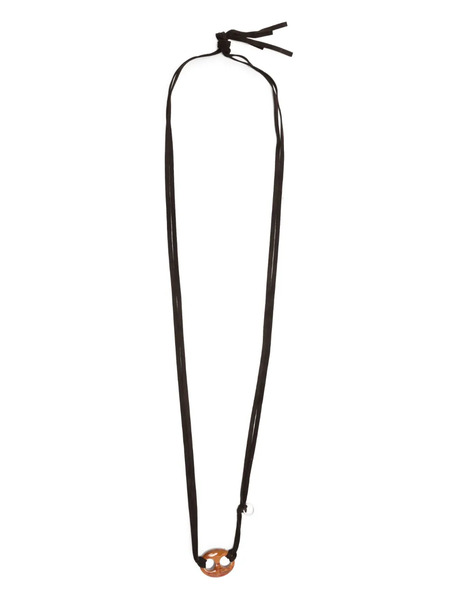  Oamc Statement-pendant Leather Necklace - Red 