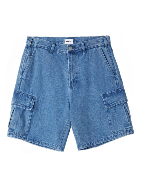 Obey Button-fastening Cargo-shorts - Blue 