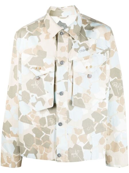  Objects Iv Life Camouflage-pattern Denim Jacket - Neutrals 