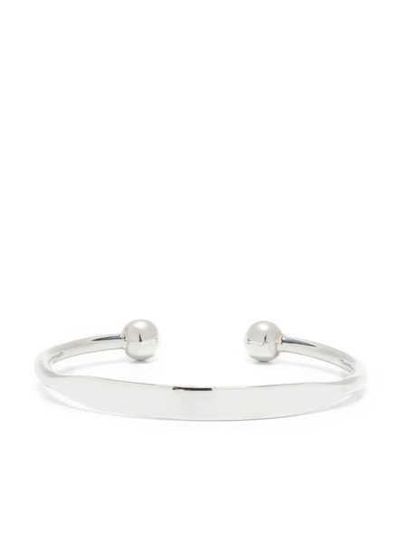  Obsidian Ball Detail Bracelet - Silver 