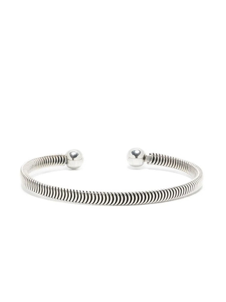  Obsidian Open-cuff Bracelet - Silver 