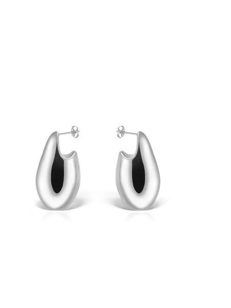  Obsidian Xl Sera Teardrop Earrings - Silver 
