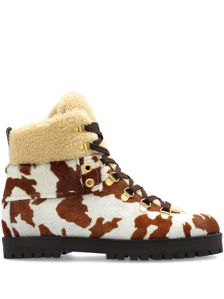  Odissì Heidi Cow-printed Hiking Boots - Brown 