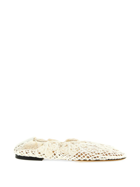  Odissi Iris Crocheted Braided Ballet Flats - Neutrals 