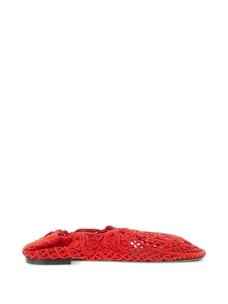  Odissì Iris Crocheted Woven Ballet Flats - Red 