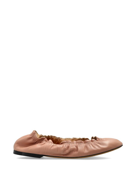  Odissì Ruched Leather Ballet Flats - Pink 