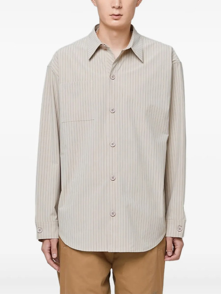  Off Duty Pinstripe Shirt - Brown 