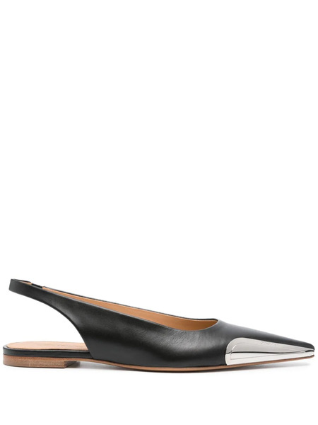  Off-white Allenframe Leather Ballerina Shoes - Black 