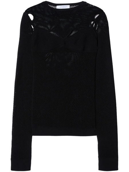  Off-white Arrow Fishnet Top - Black 