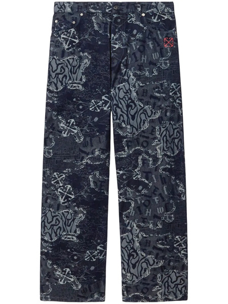  Off-white Arrow Jacquard Straight Jeans - Blue 