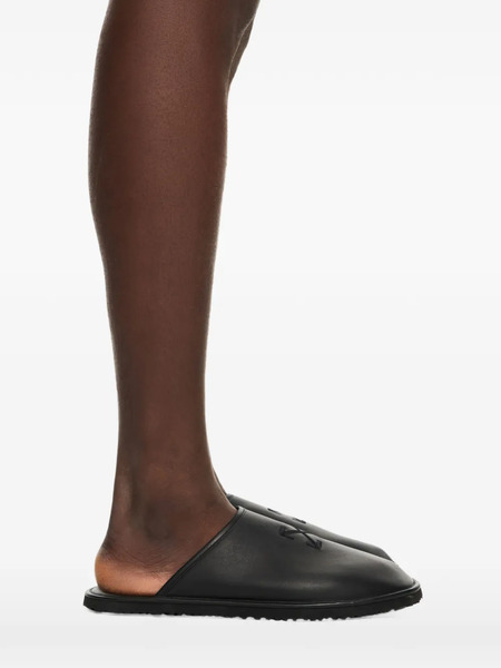  Off-white Arrow Leather Slippers - Black 