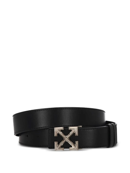  Off-white Arrow-motif Leather Belt - Black 