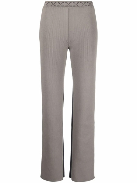  Off-white Arrow-waistband Trousers - Green 