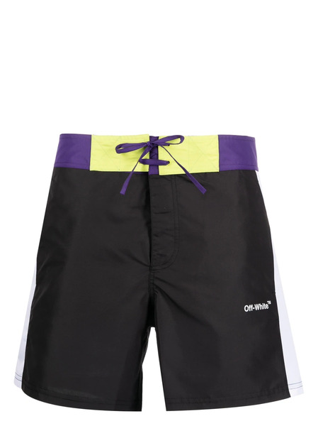  Off-white Arrows-print Swim Shorts - Black 