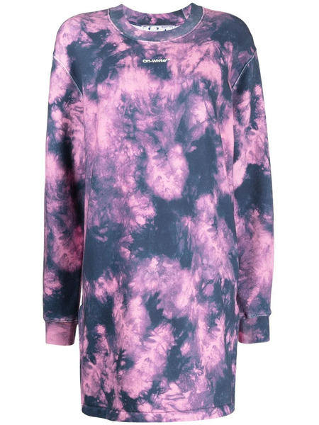  Off-white Arrows Tie-dye Sweatshirt Dress - Pink 