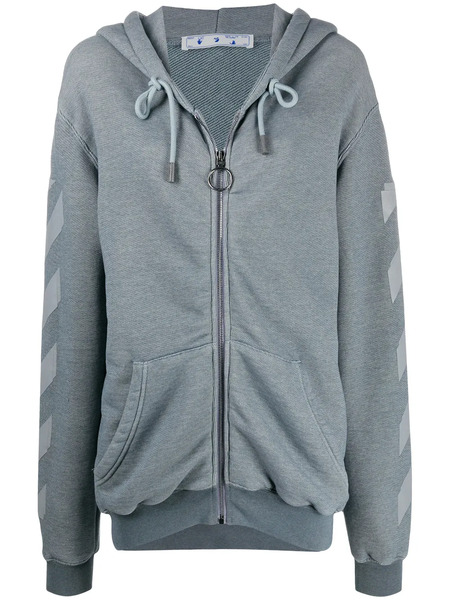  Off-white Arrows Zip-up Hoodie - Grey 
