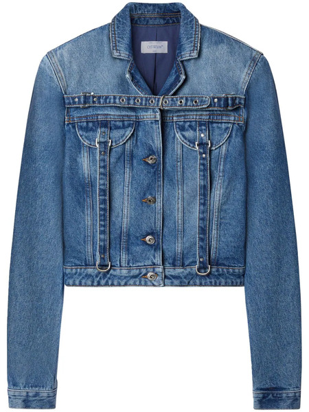  Off-white Belt-detailed Denim Jacket - Blue 