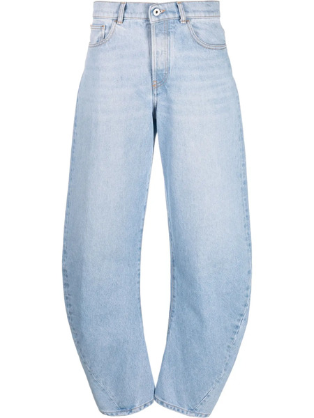  Off-white Bleach Twist Banana Jeans - Blue 