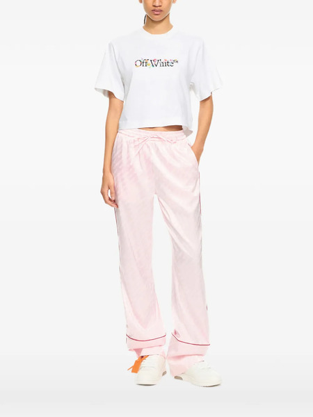 Off-white Bookish Glowing Flower Crop T-shirt 
