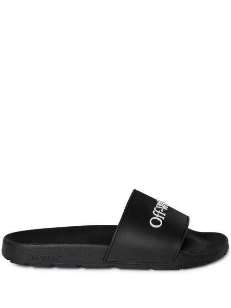  Off-white Bookish Logo-print Slides - Black 