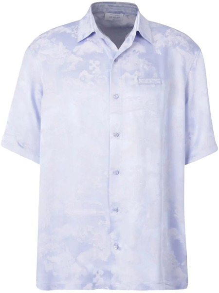  Off-white Button-down Shirt - Purple 