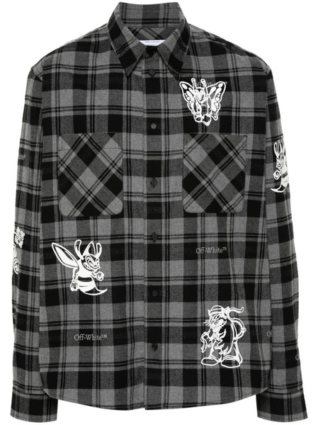  Off-white Character Check Shirt - Black 