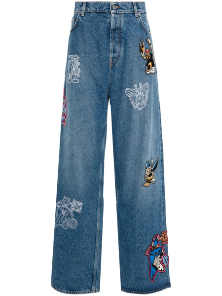  Off-white Character Diag Straight-leg Jeans - Blue 