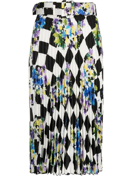  Off-white Check Plisse Printed Skirt - Black 