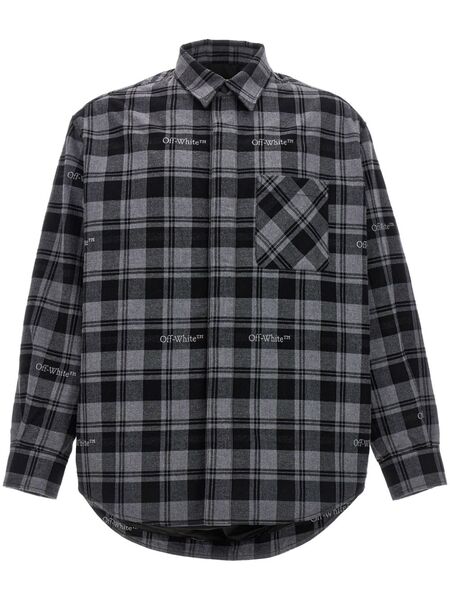  Off-white Checked Shirt - Grey 