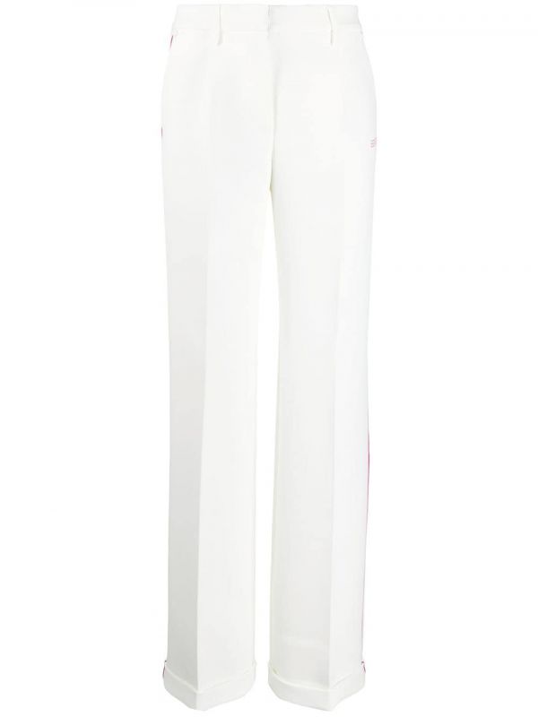  Off-white Contrasting Trim Tailored Trousers 