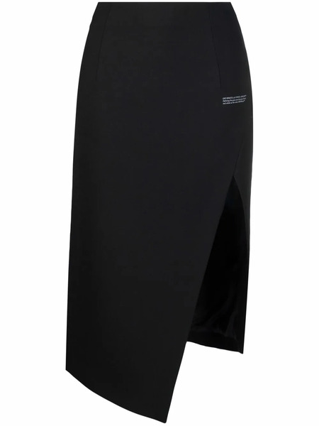  Off-white Corporate High-waist Midi Skirt - Black 