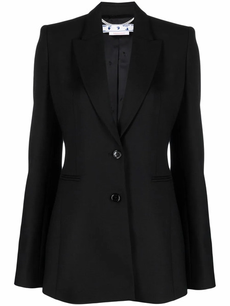  Off-white Corporate Single-breasted Blazer - Black 