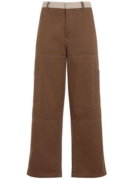  Off-white Cotton Trousers - Brown 