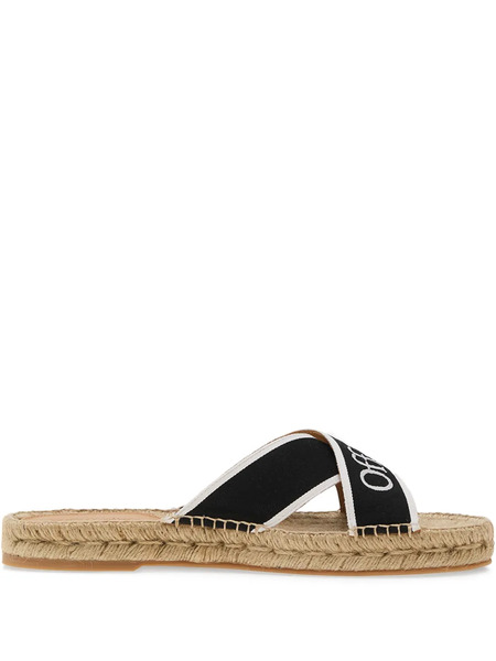 Off-white Criss-cross Espadrilles - Black 