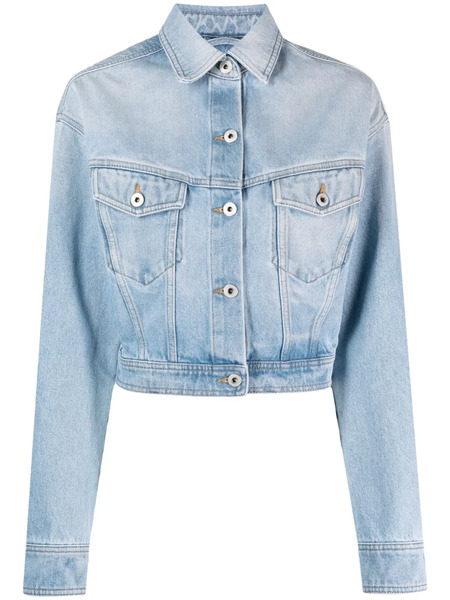  Off-white Cropped Denim Jacket - Blue 