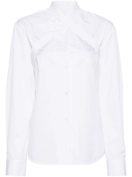  Off-white Cross-collar Cotton-poplin Shirt 