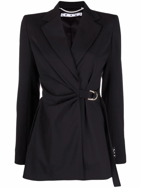  Off-white D-ring Buckle Fastening Blazer - Black 