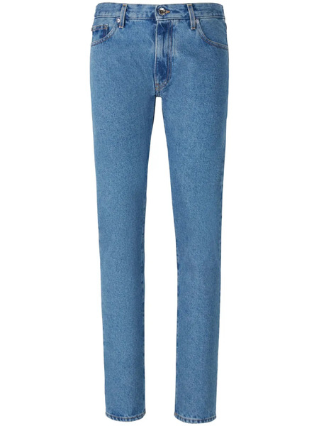  Off-white Diag-stripe Print Slim Fit Jeans - Blue 