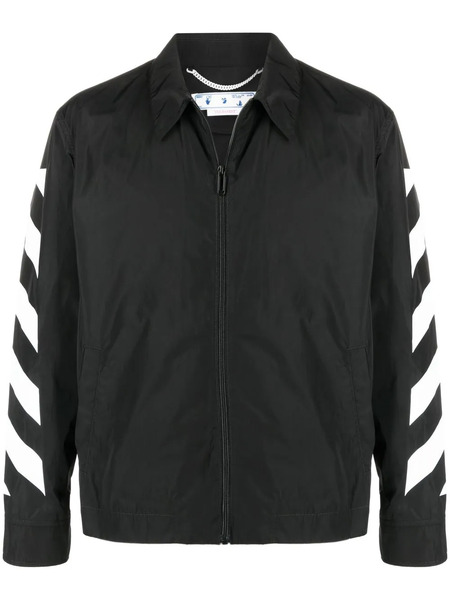  Off-white Diag-stripe Zipped Shirt Jacket - Black 