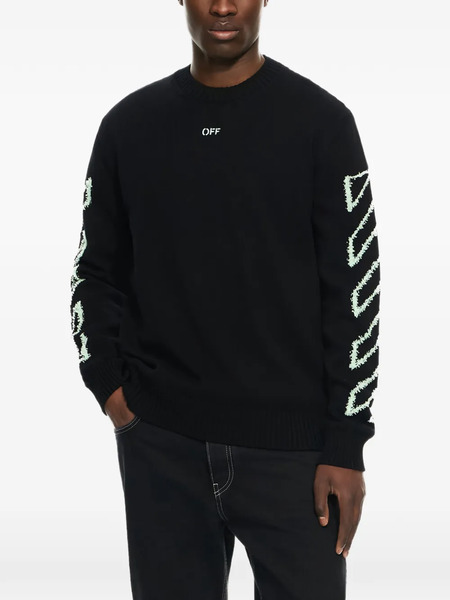  Off-white Diagonal-arrow Sweater - Black 