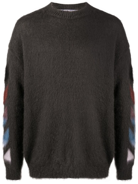  Off-white Diagonal Arrows Knitted Jumper - Grey 