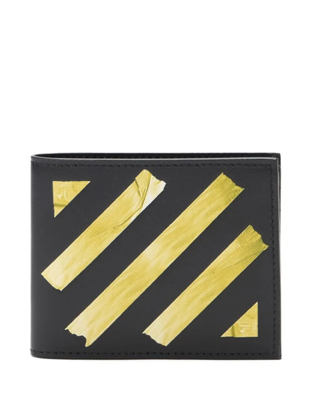  Off-white Diagonal-tape Bi-fold Wallet - Black 