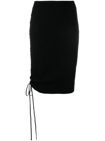  Off-white Drawstring-detailed Midi Skirt - Black 