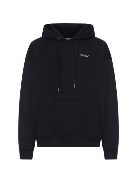  Off-white Drawstring Hooded Sweatshirt - Black 